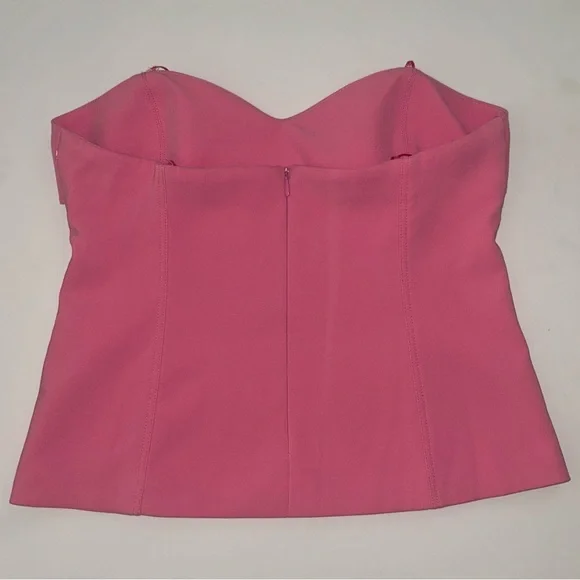 NWT Zara Barbie Pink Strapless Corset top with cut out fitted crop top L - Picture 3 of 9